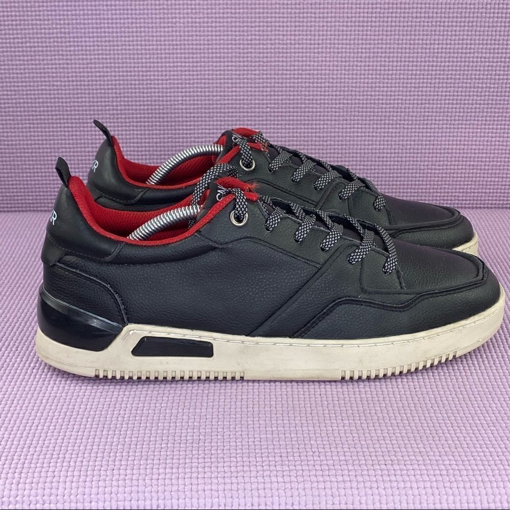 SNKR Project Lafayette Mens Leather‎ Sneakers Size 10.5 Black Red SNKR1815